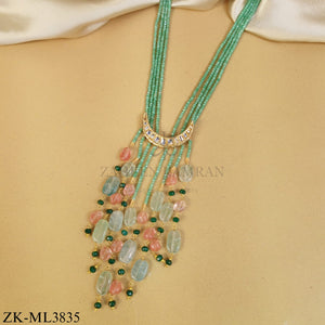 ROYAL MINT AND PINK TASSEL MALA