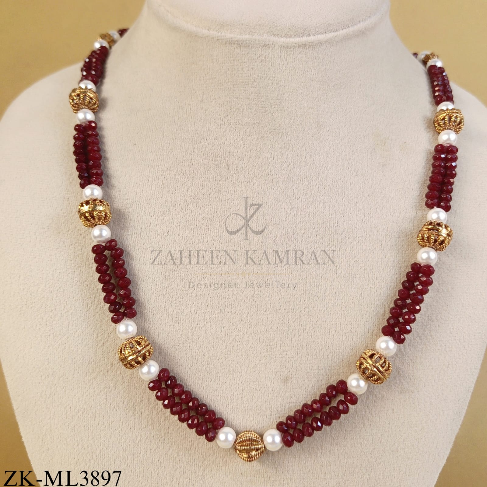 RUBY PEARLS MALA