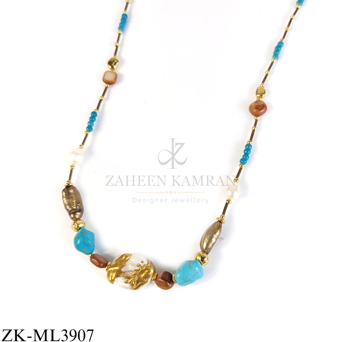 TURQUOISE PEARLS MALA