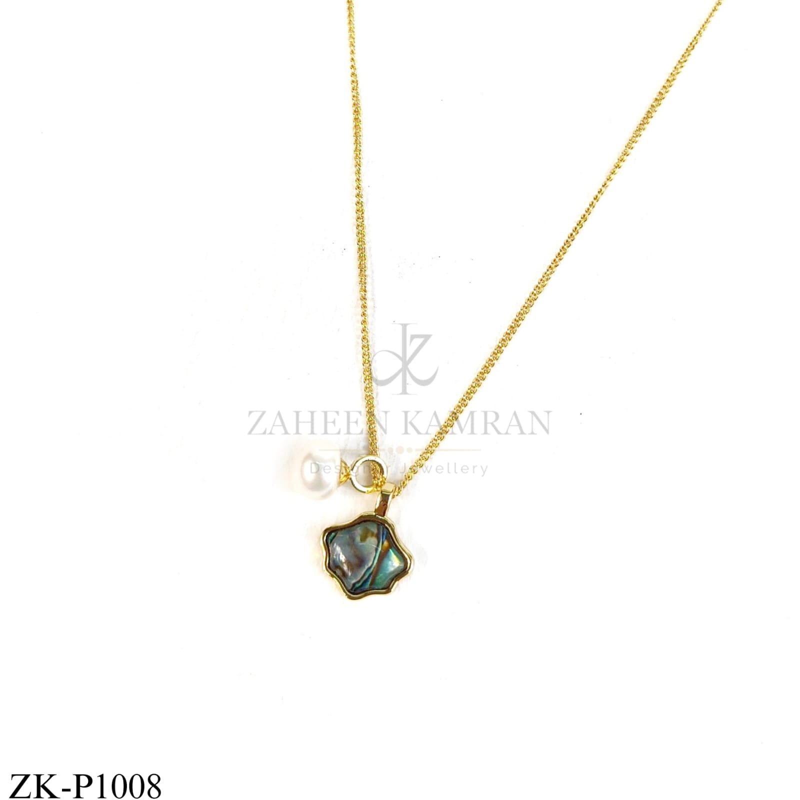 GOLD TONE BLUE GREEN STAR PENDANT