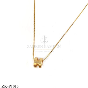 GOLD TONE H PENDANT