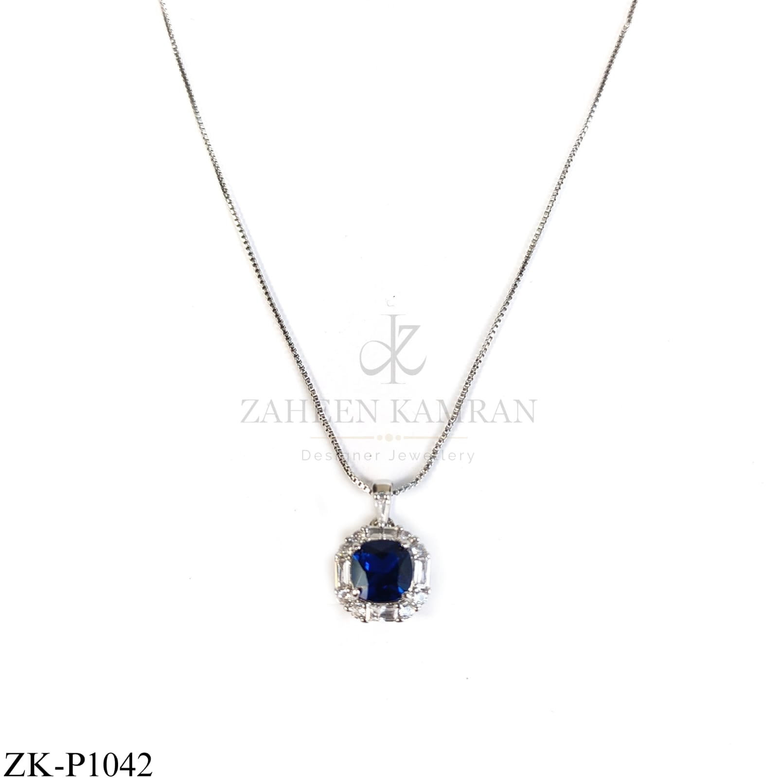 SAPPHIRE SQUARE PENDANT