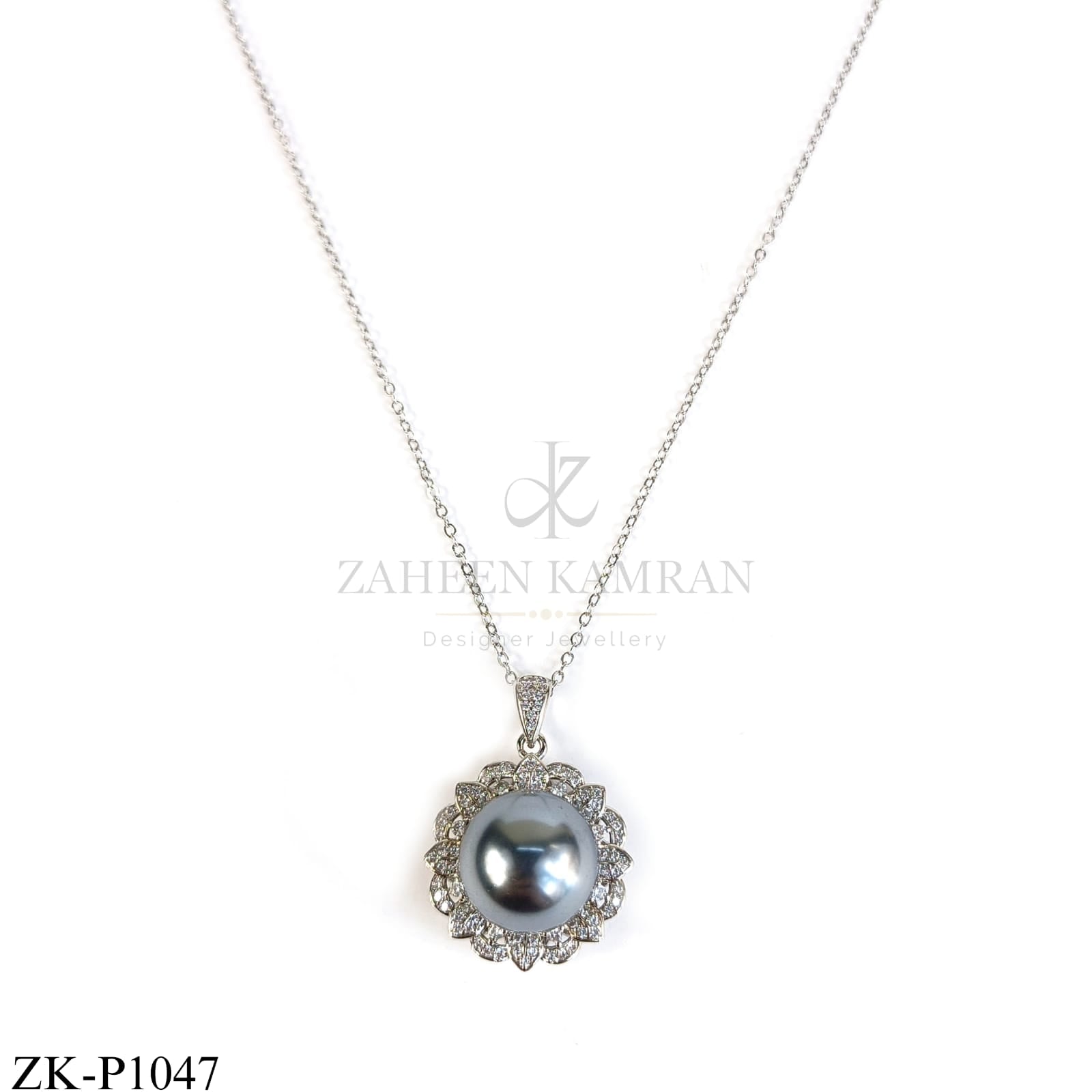 ROUND GREY PENDANT