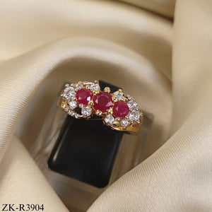TRIO RUBY GEM WITH ZIRCONIA RING
