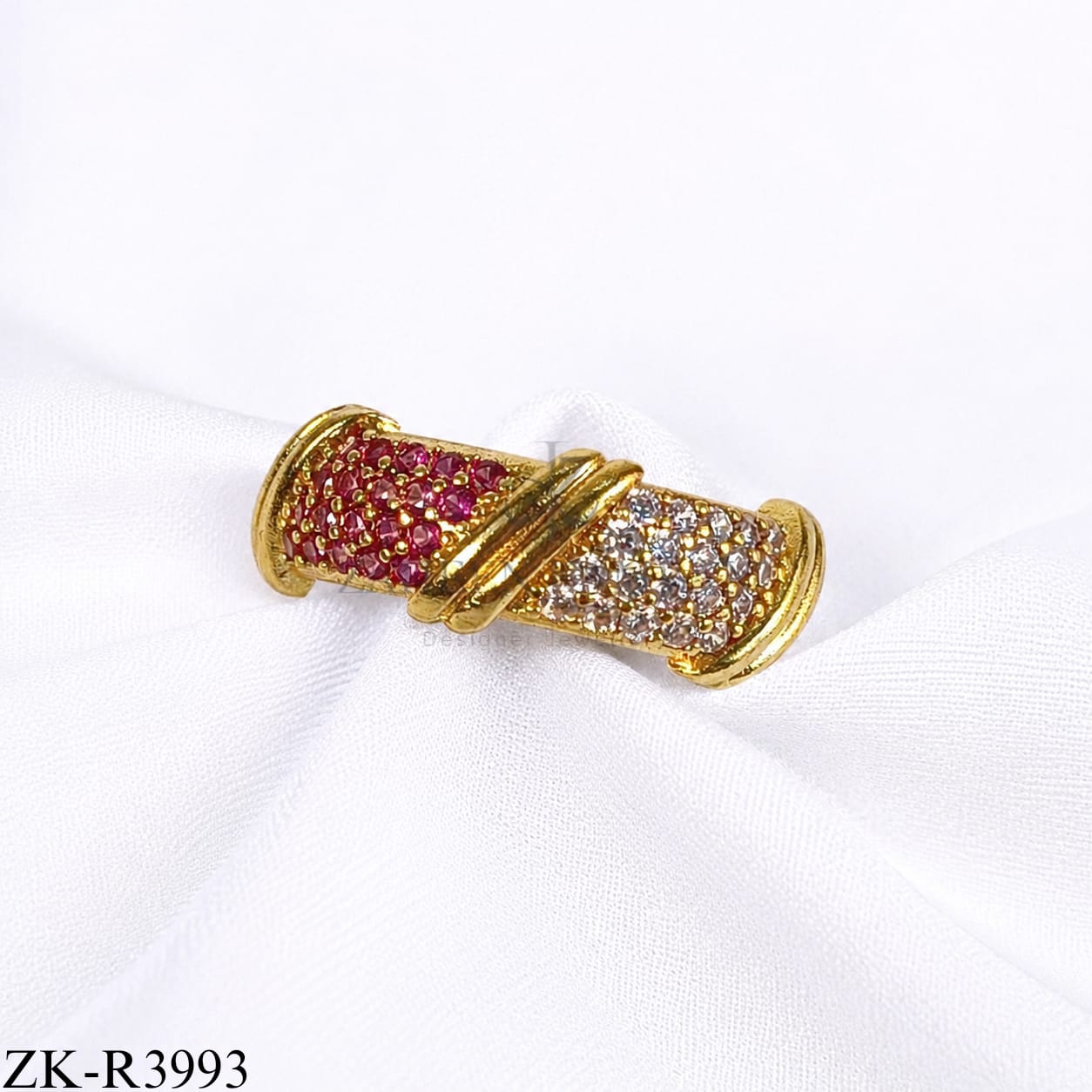RUBY ZIRCONIAN RING – TWIST BAND