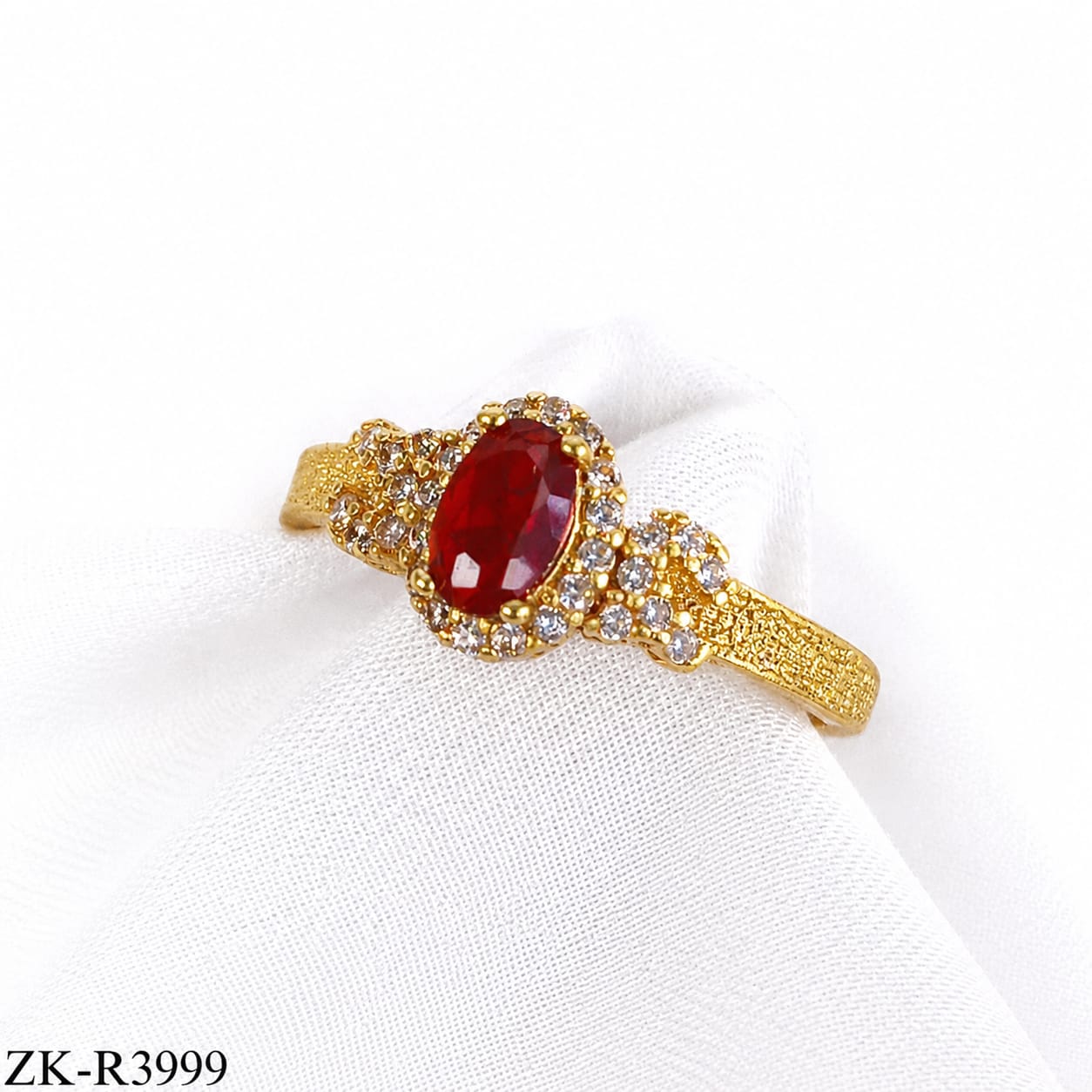 RUBY ZIRCONIAN RING – HALO