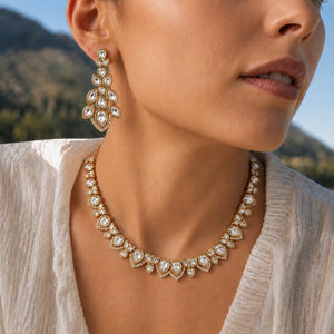White Kundan Set