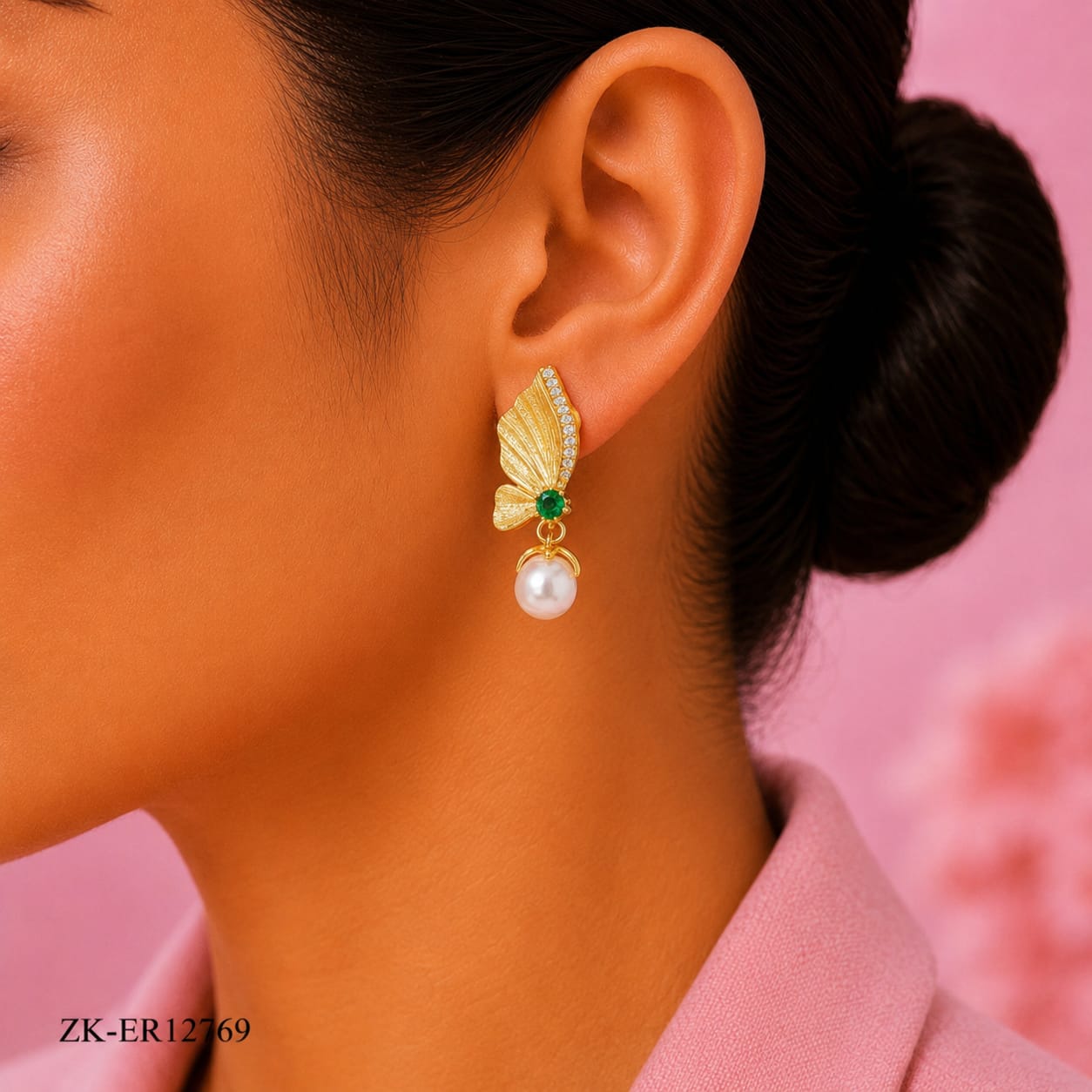 Butterfly Pearl Earrings