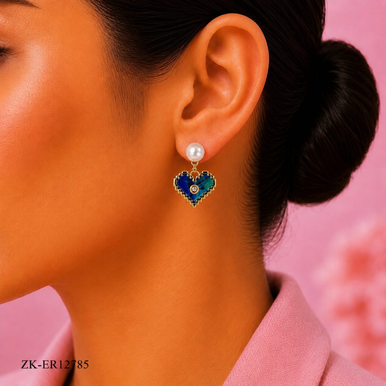 Shell Heart Pearl Earrings