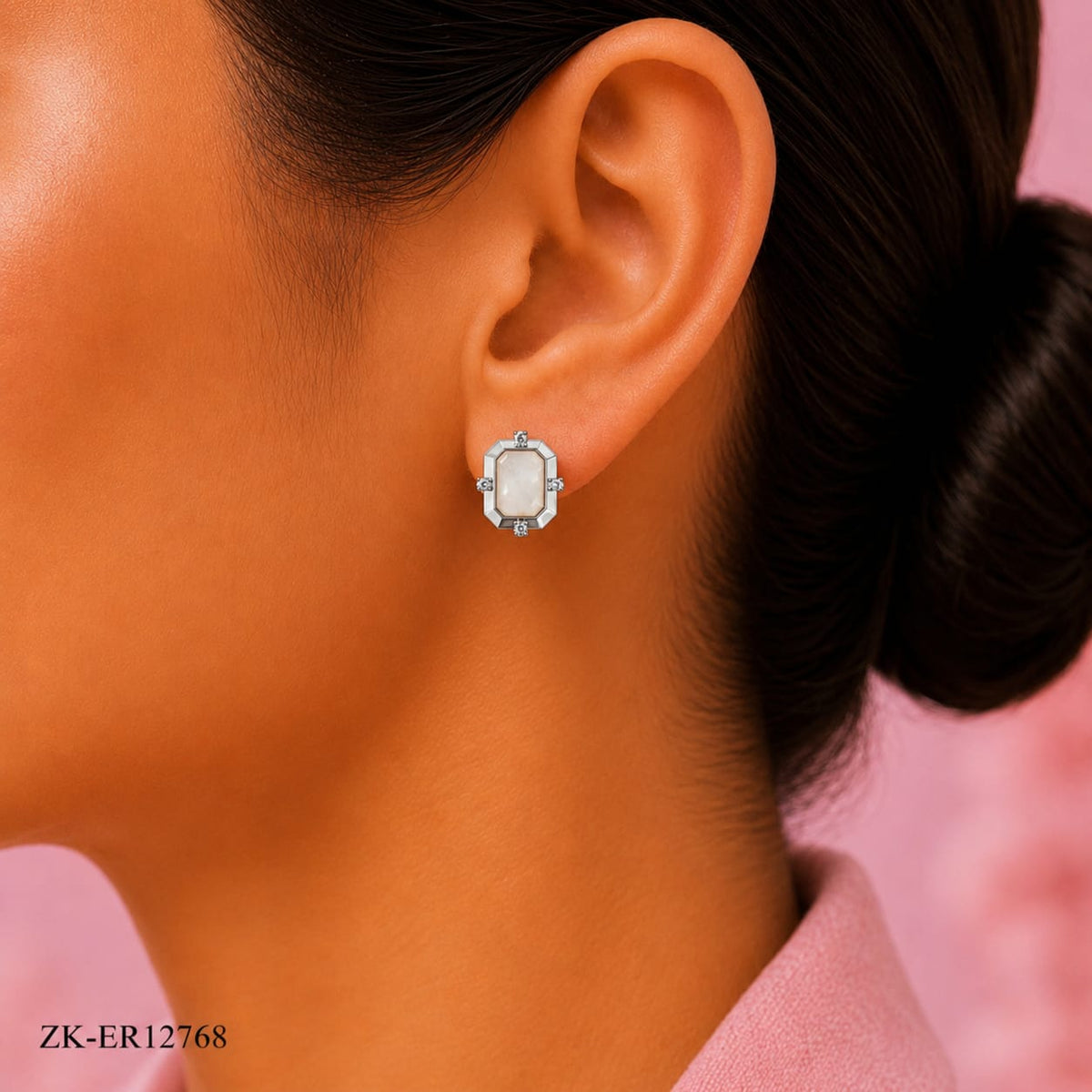 Octagon Opal Earrings