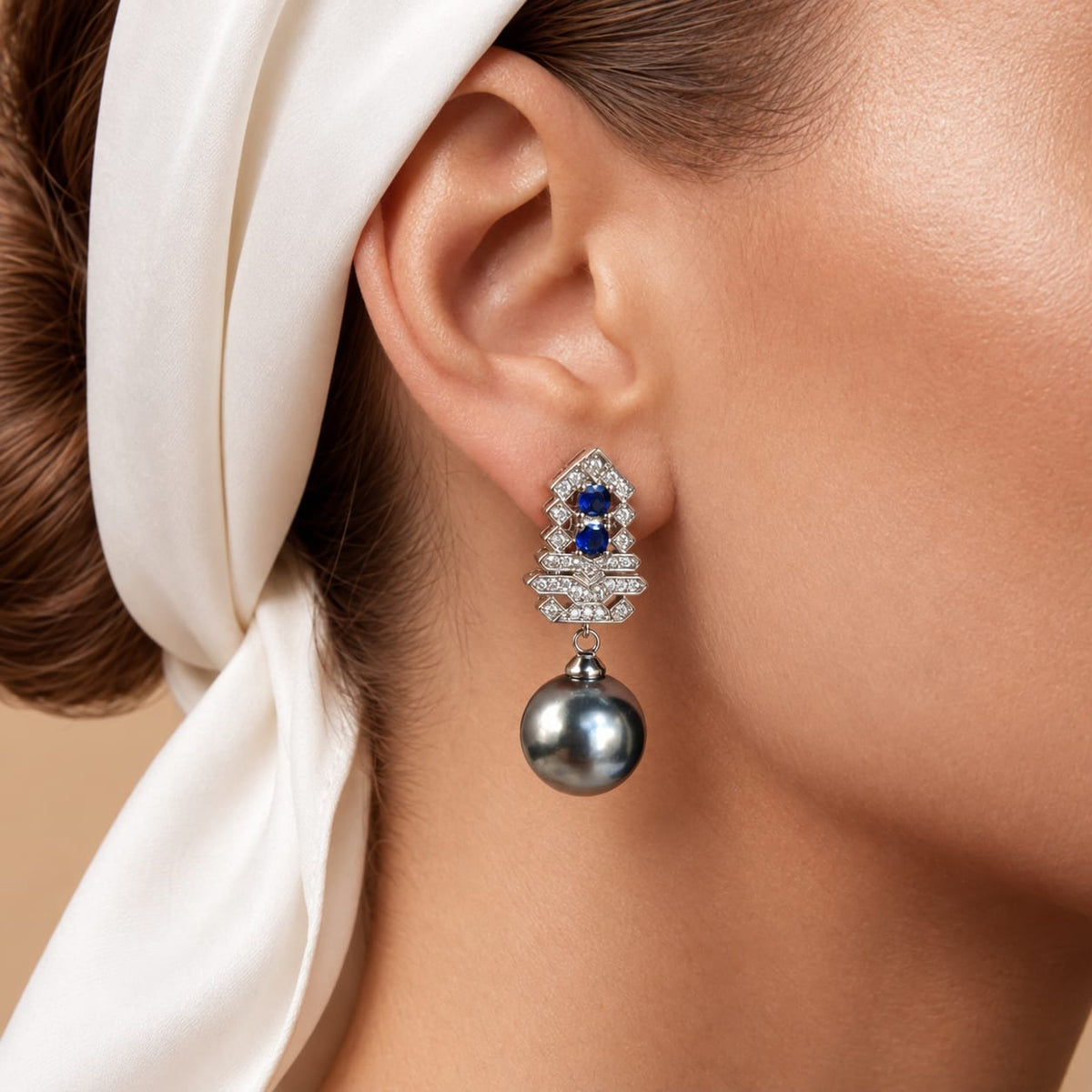 SAPPHIRE PEARLS EARRINGS