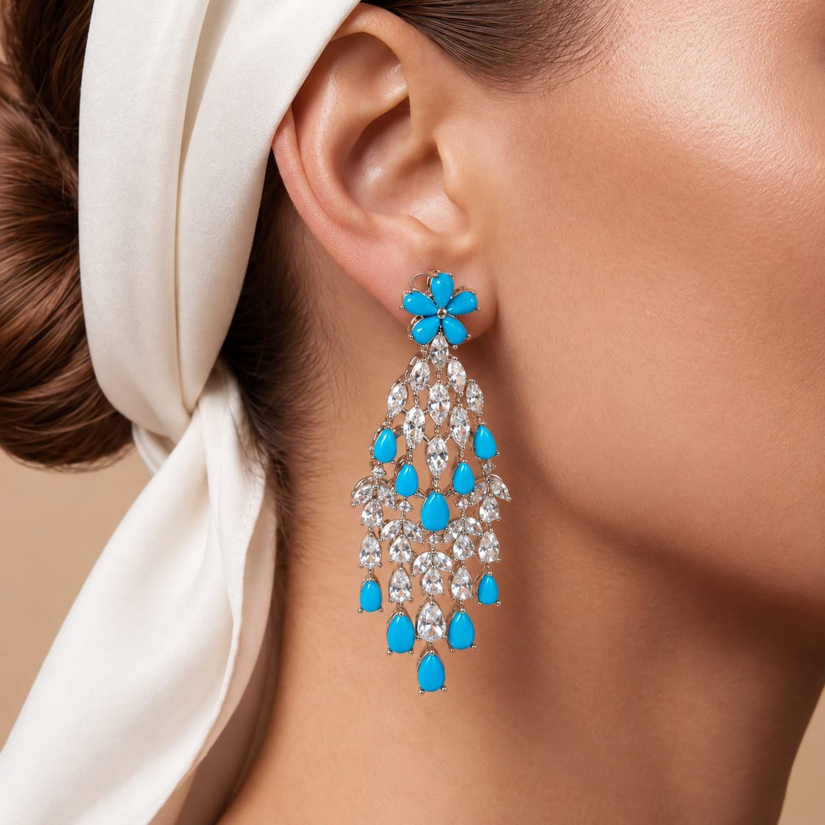 Turquoise Floral Earrings