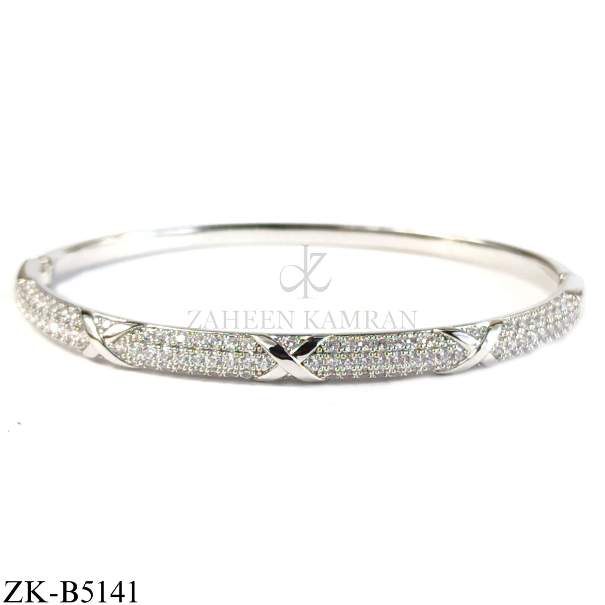 X SHAPED ZIRCONS BANGLE