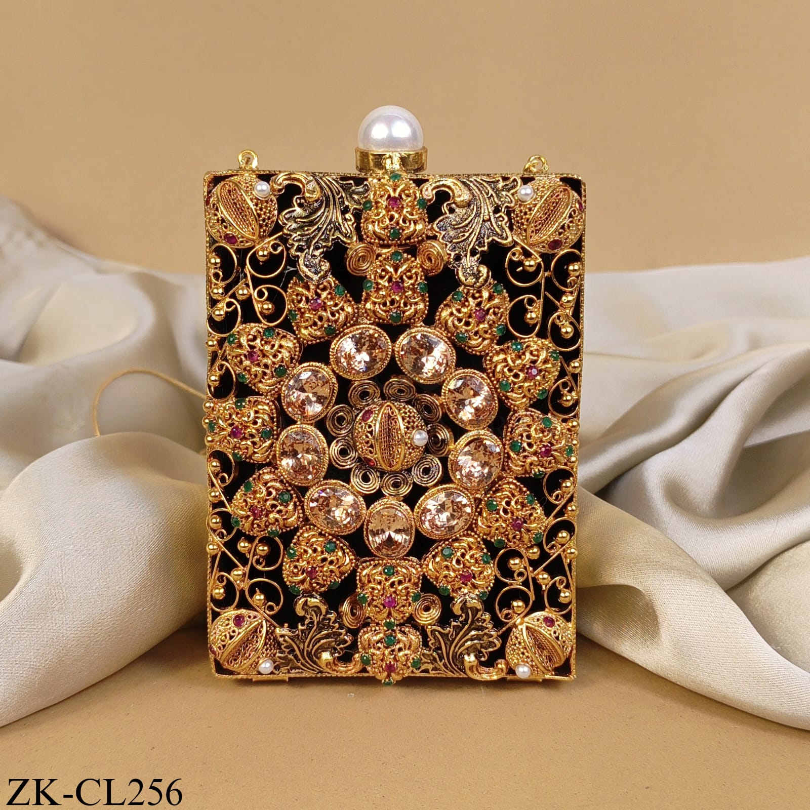 ANTIQUE MINI BLOOM CENTRE CLUTCH WITH GEMS