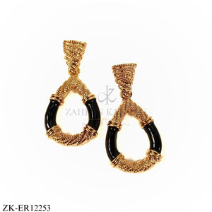 BLACK ENAMEL EARRINGS