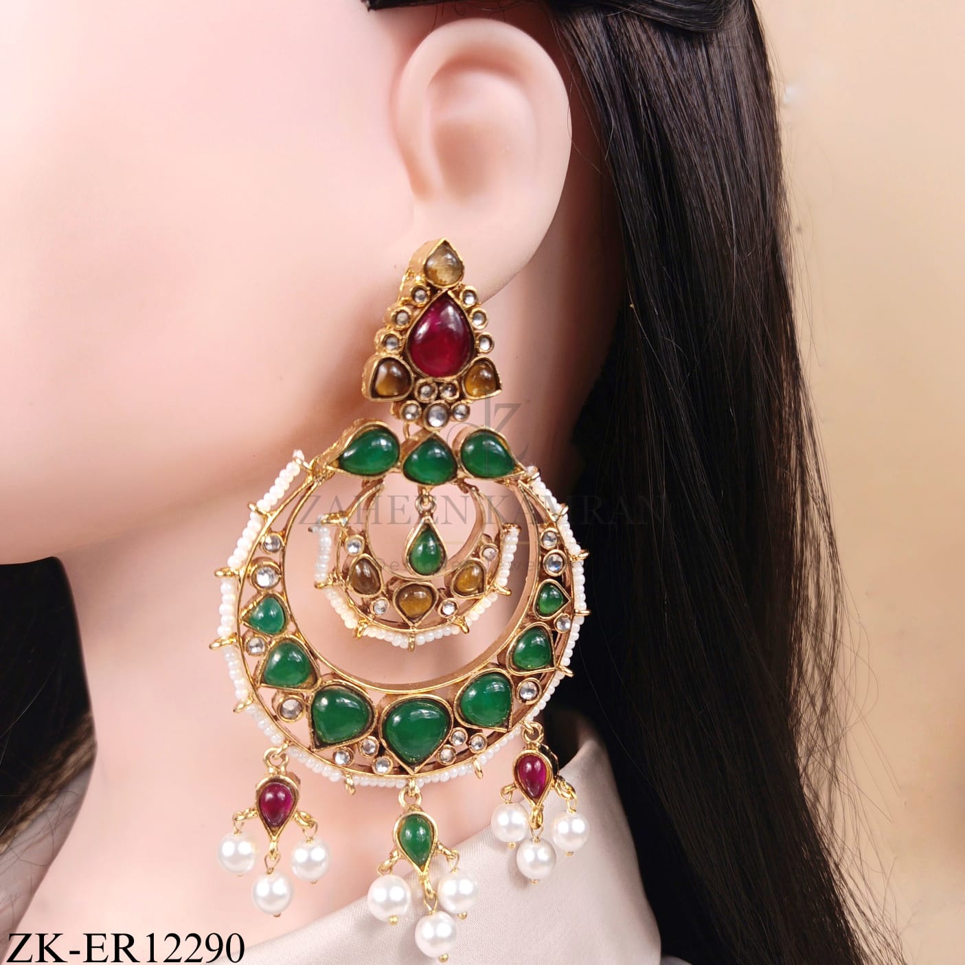 RUBY EMERALD EARRINGS