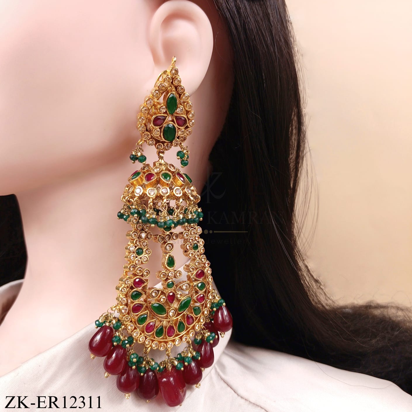 RUBY EMERALD EARRINGS