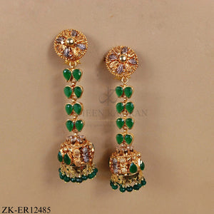 EMERALD GOLD DROP EARRINGS