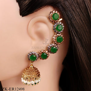 EMERALD CASCADE HOOP EARRINGS