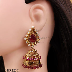 RUBY TEARDROP BELL EARRINGS