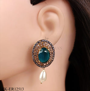 EMERALD HALO PEARL DROP EARRINGS
