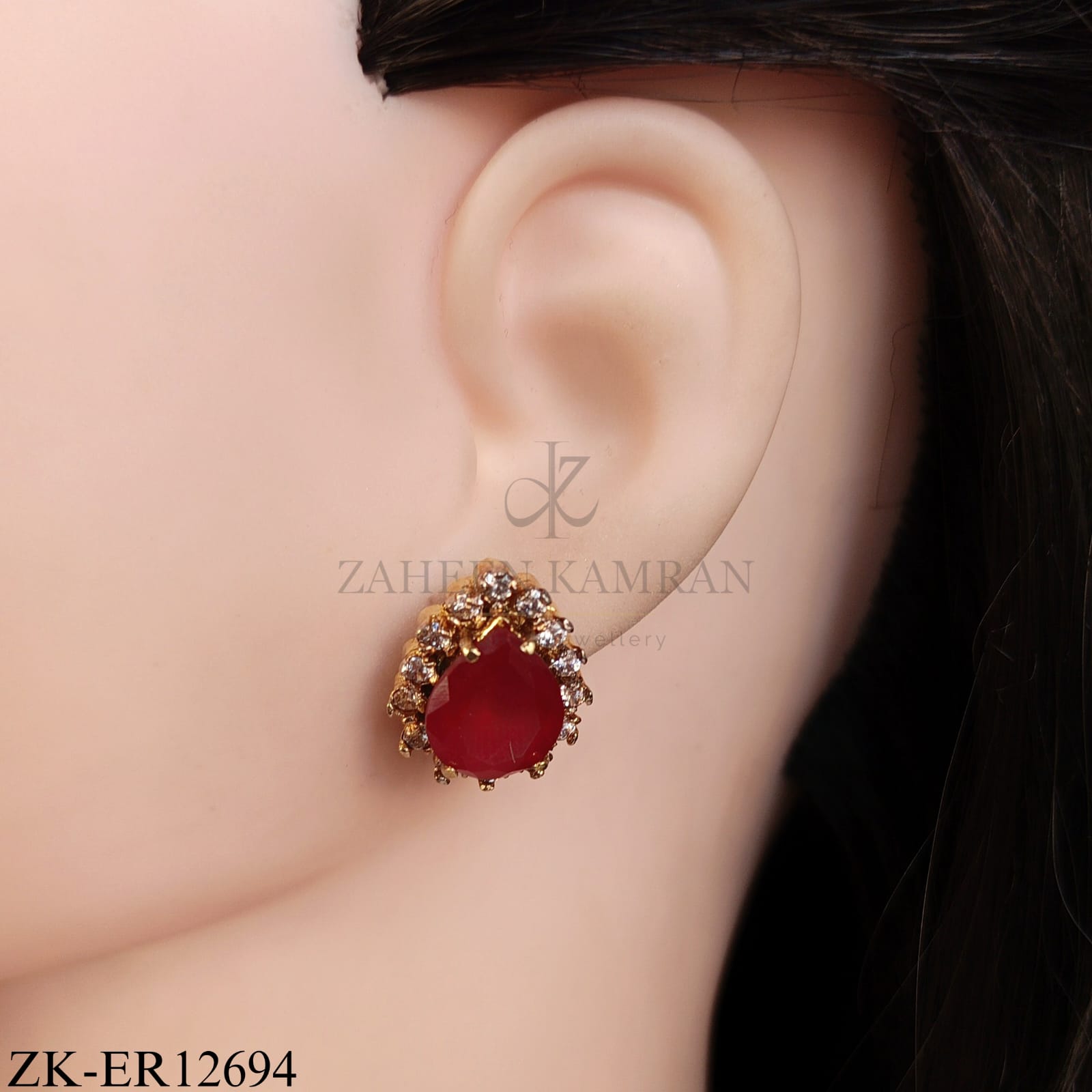 RUBY PEAR SHAPED EARRINGS