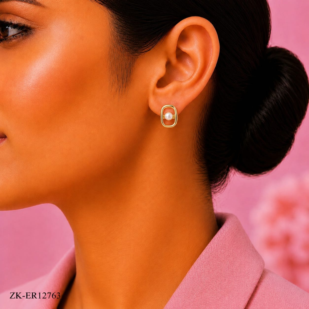 Rectangle Pearl Earrings