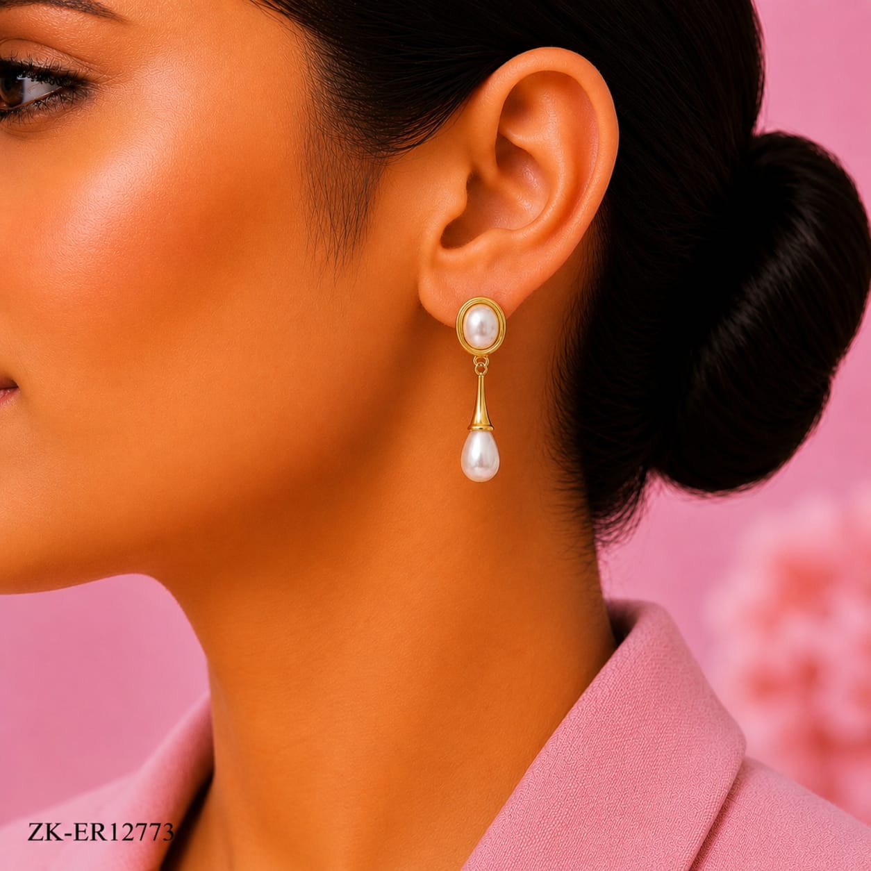 Slim Bar Pearl Earrings