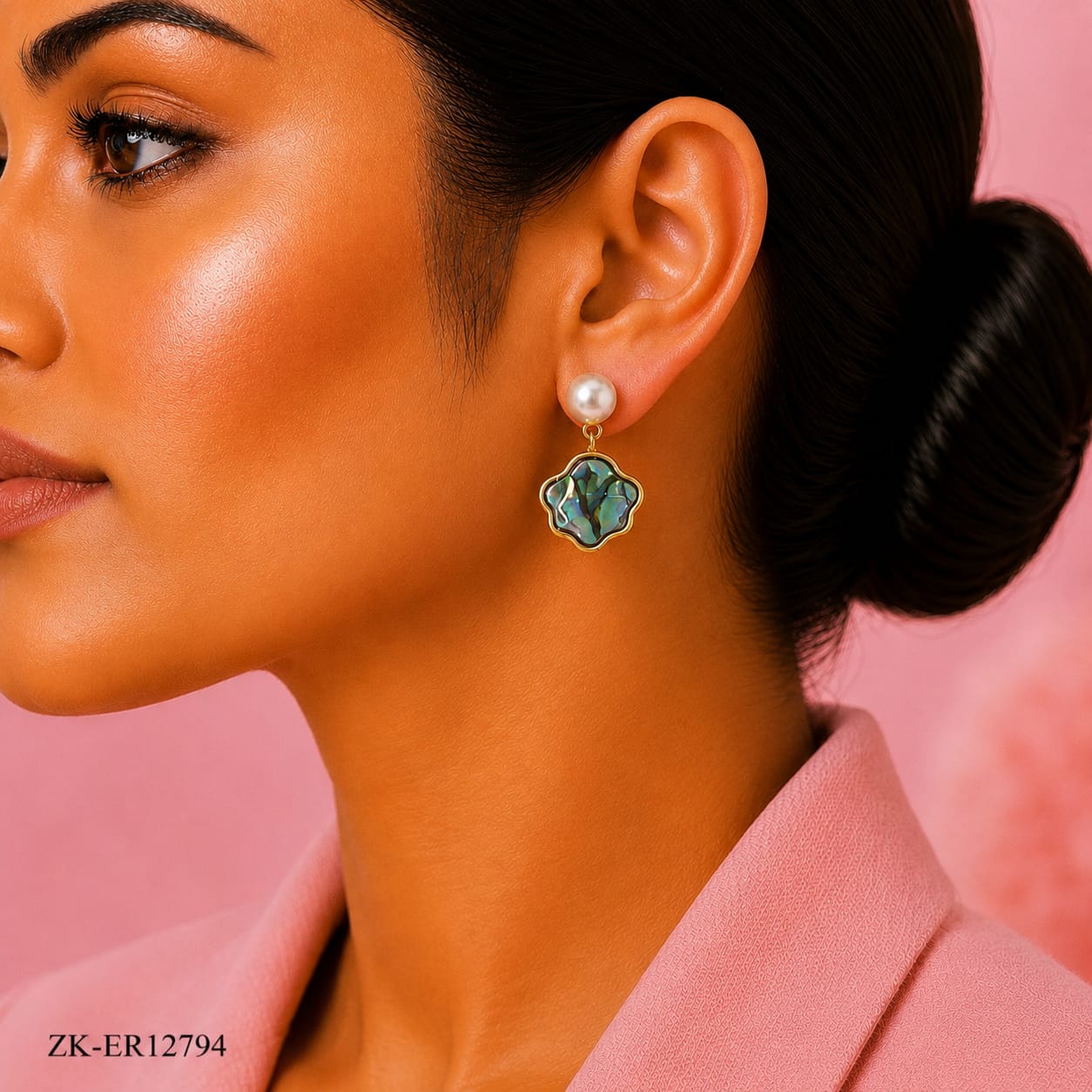 Sea Green Shell Earrings