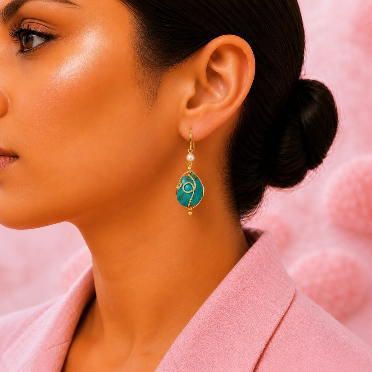 Turquoise Wire Earrings