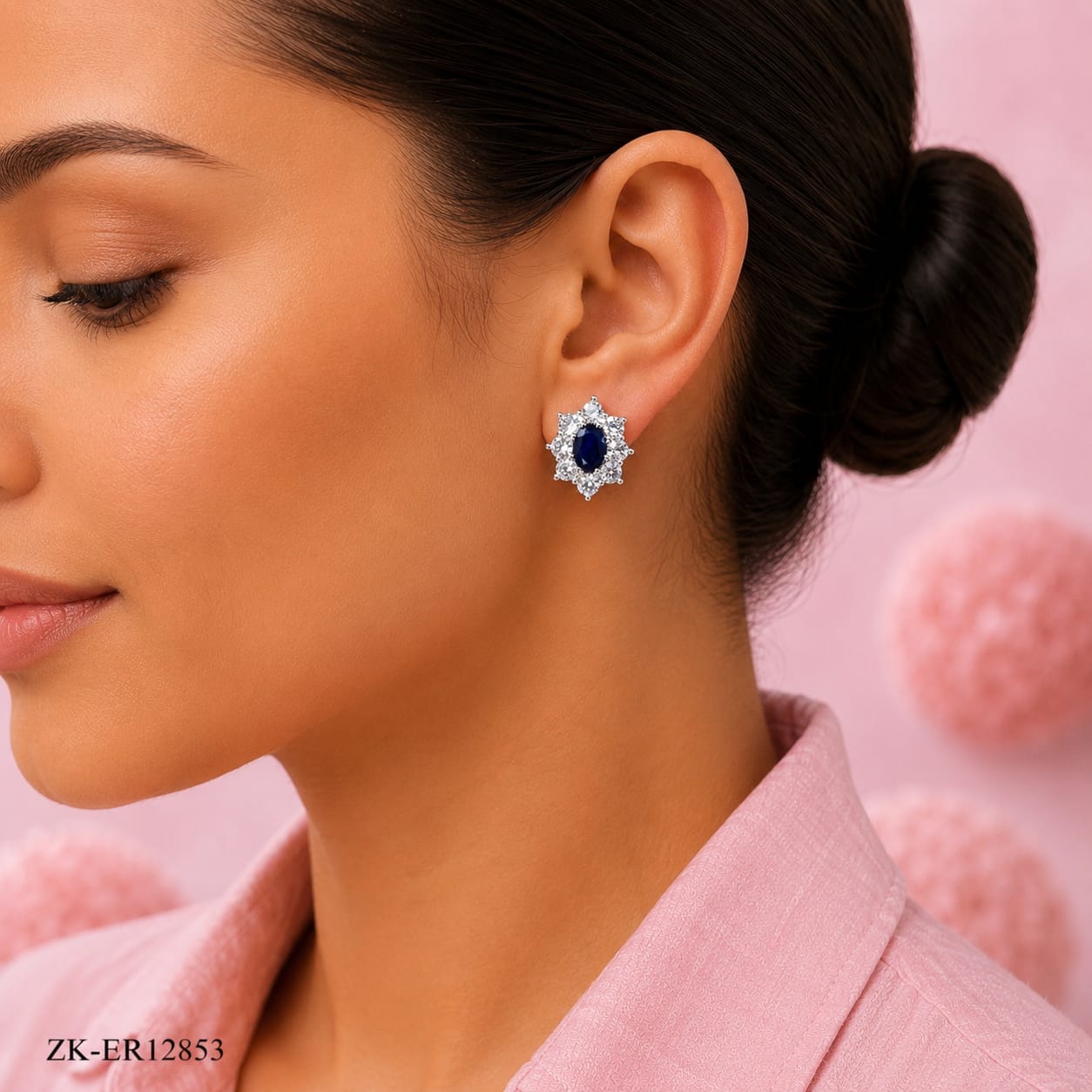 SILVER ZIRCONIAN SAPPHIRE EARRINGS