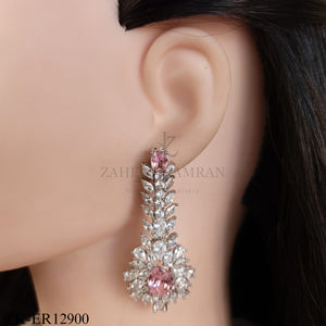 SILVER SOFT PINK EARRINGS