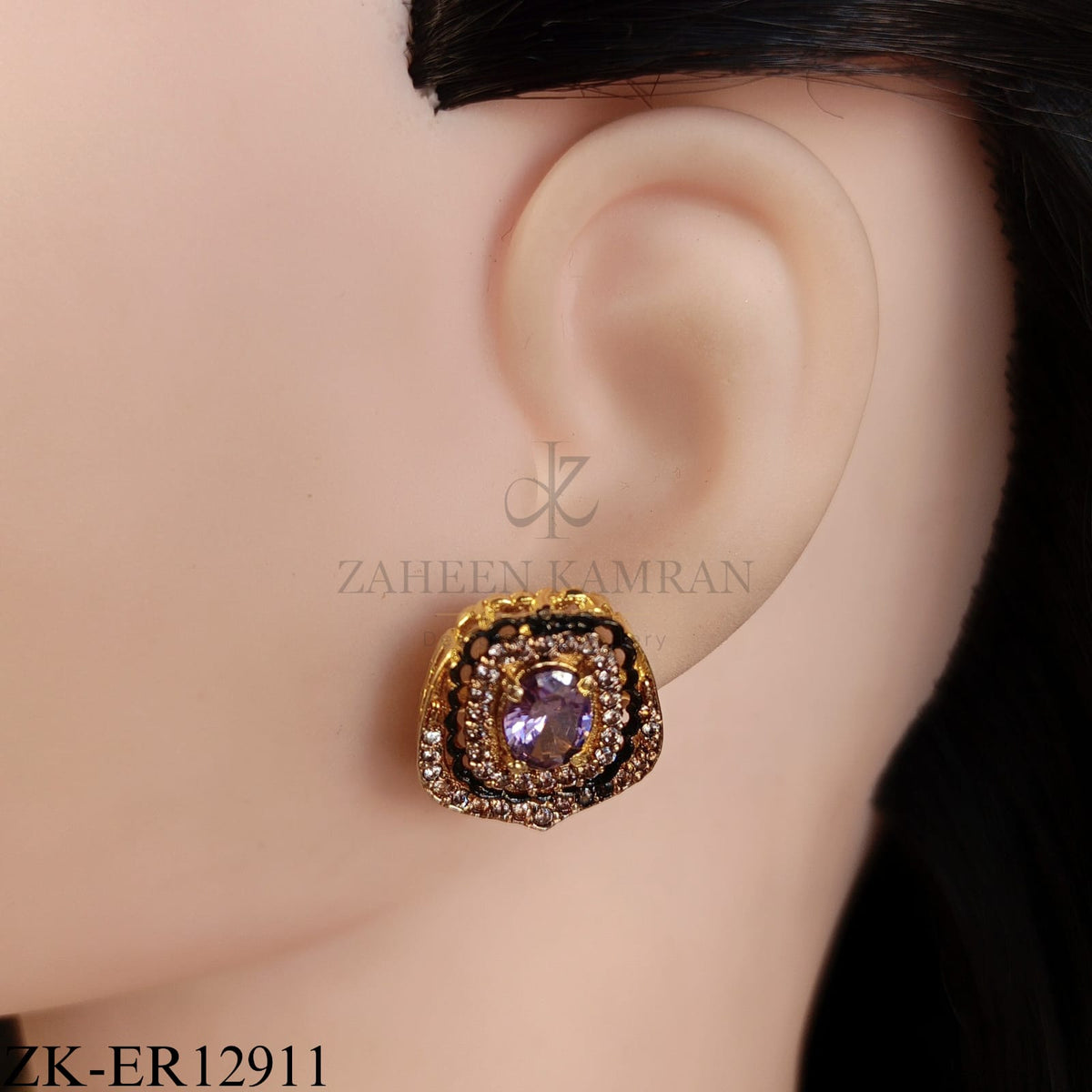 AMETHYST SQUARE EARRINGS