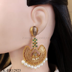 EMERALD KUNDAN EARRINGS