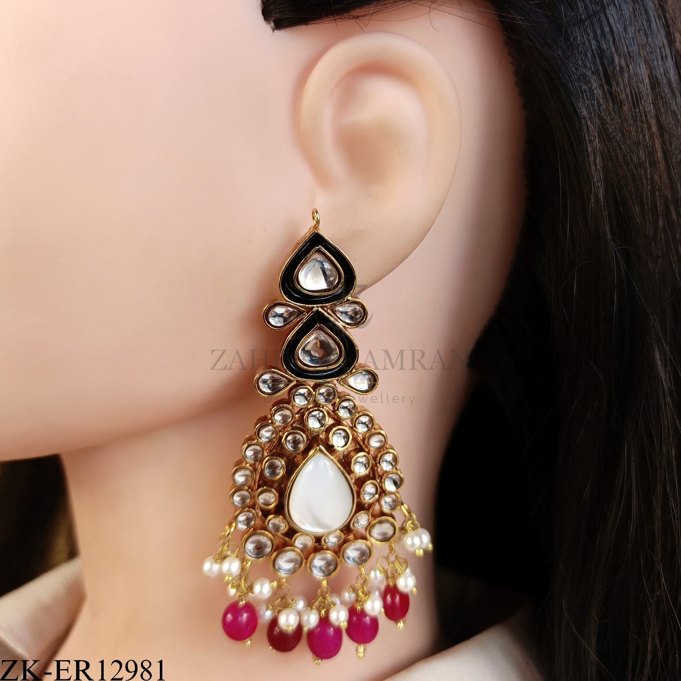 SHEESH RUBY DROPS EARRINGS