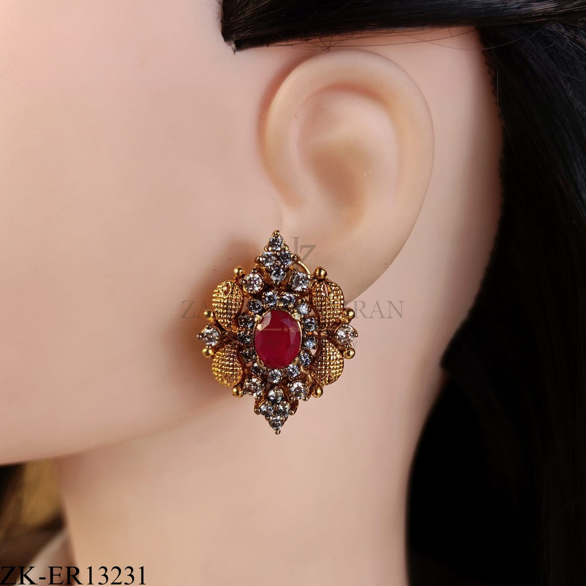 RUBY HALO EARRINGS