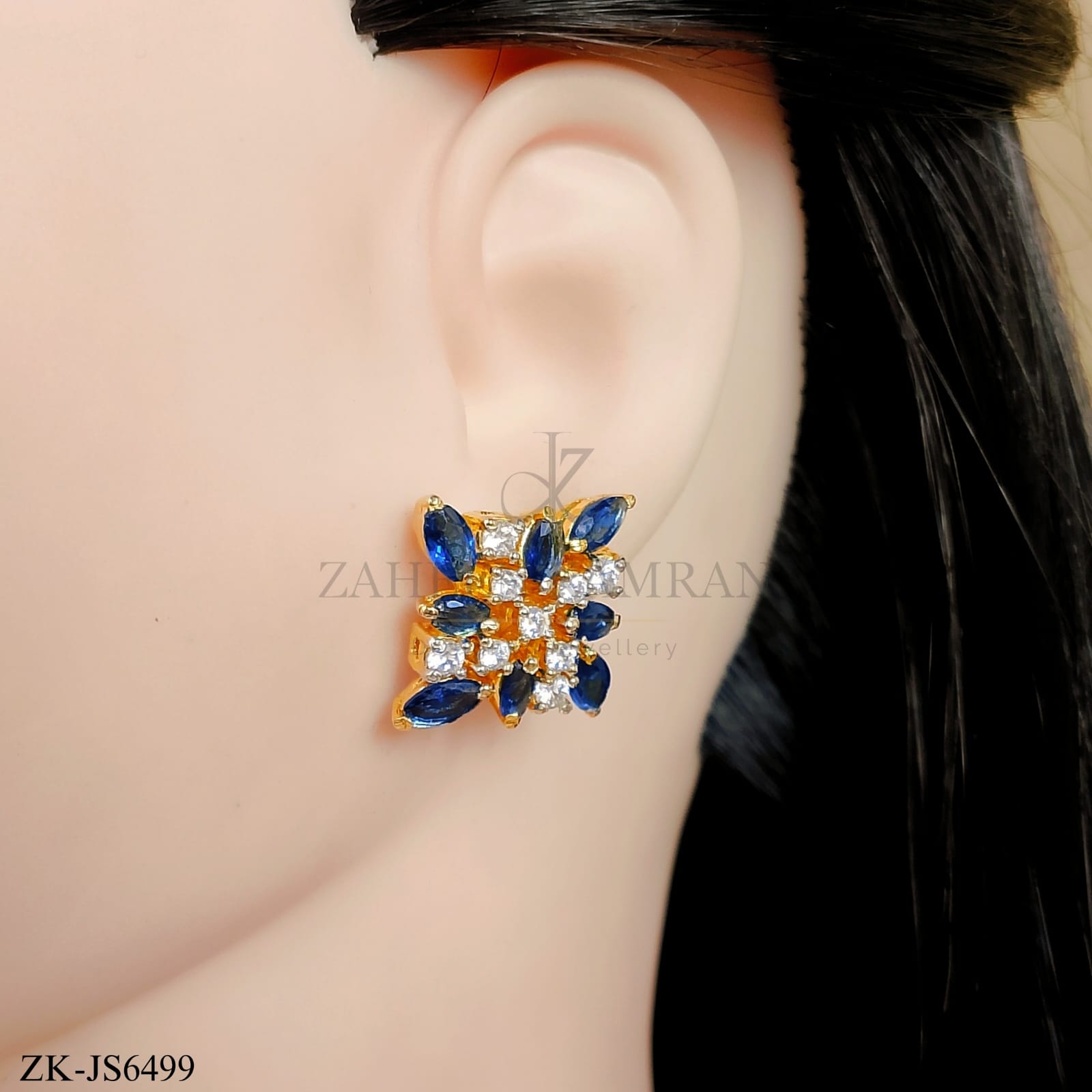 Sapphire & Zircon Necklace Set (JS6499)