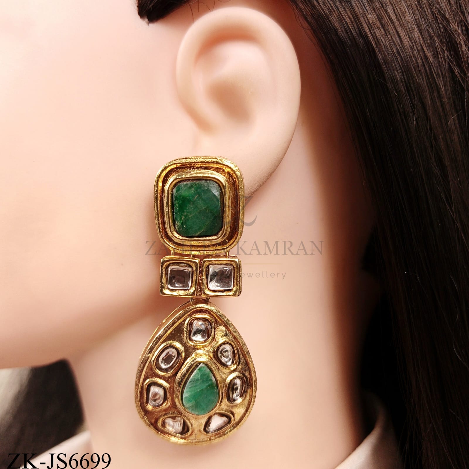 EMERALD KUNDAN SET