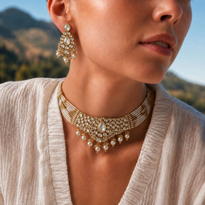 Imperial Polki Set | Jhumka Earrings and Necklace | Zaheen Kamran Heritage