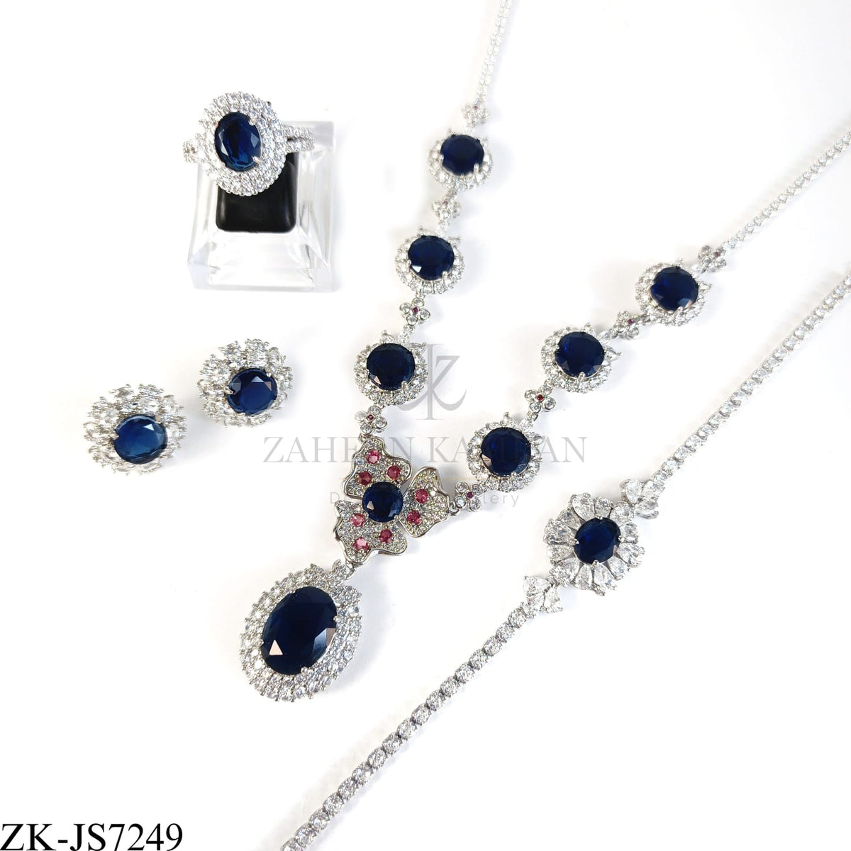 SILVER SAPPHIRE SET