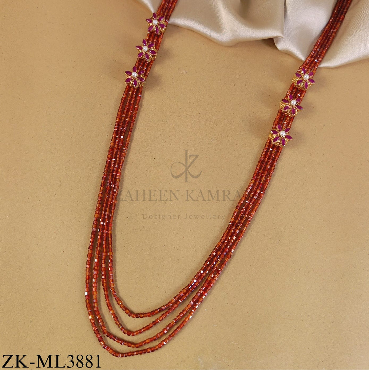 RUBY FLORAL MOTIF MALA
