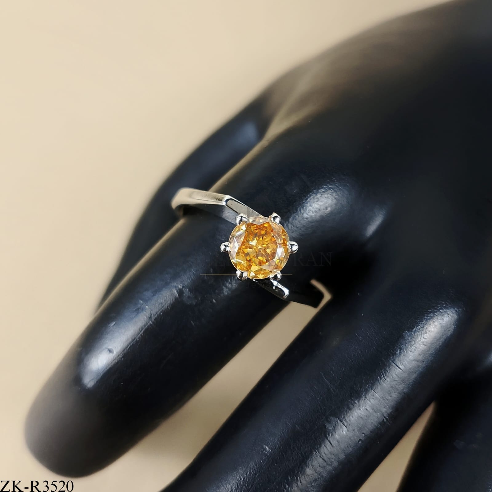 925 YELLOW JADE RING