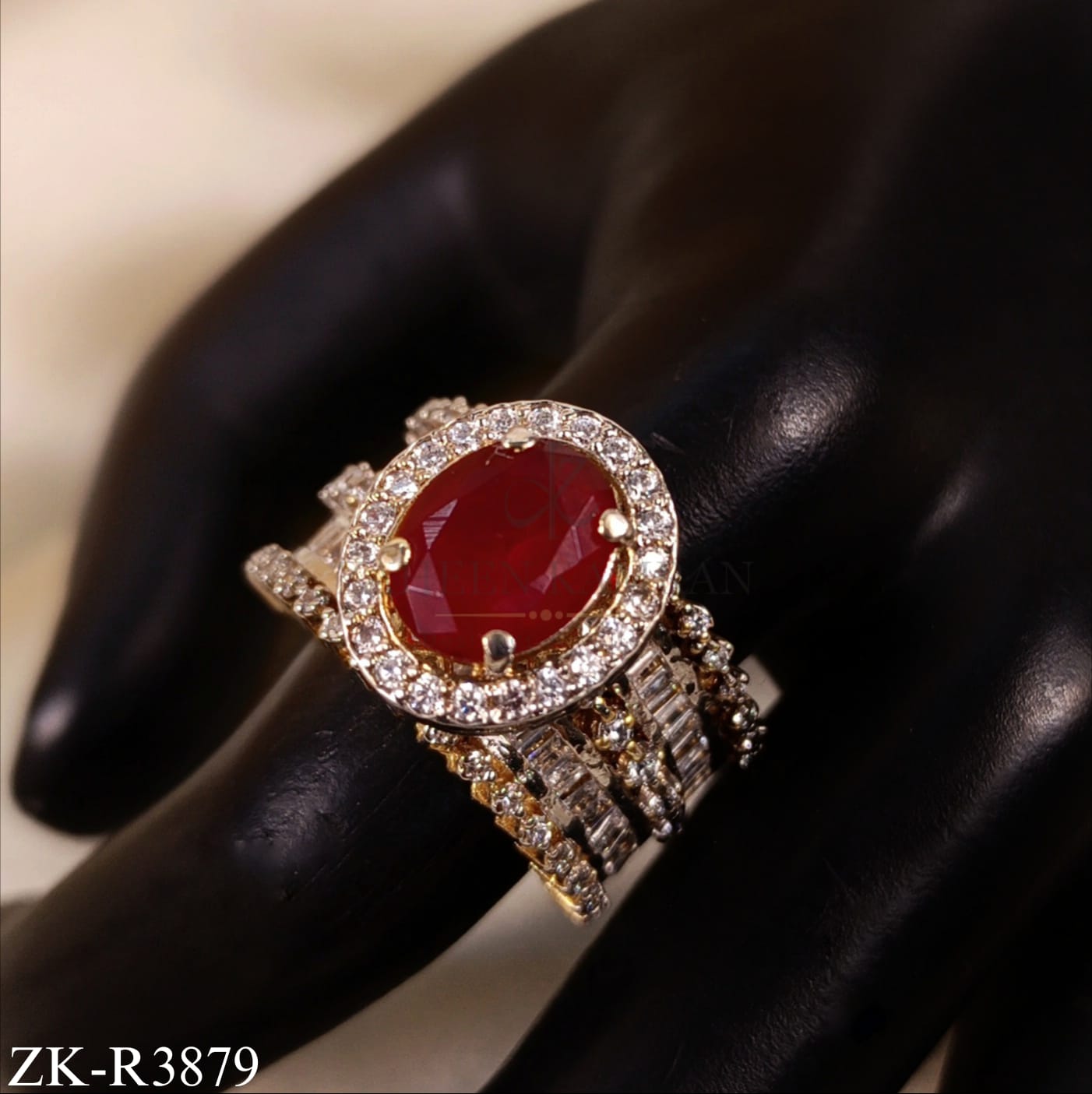 RUBY HALO RING