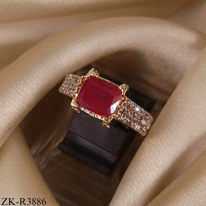 RUBY GOLD BAND RING