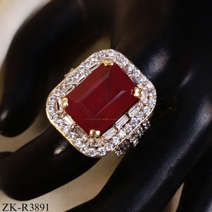 RUBY CUT PAVE RING
