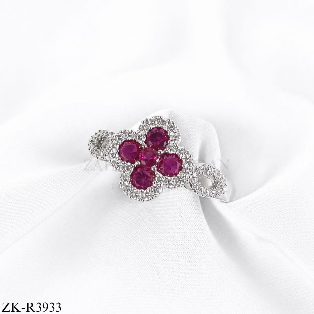 Pink Floral Sparkle Ring