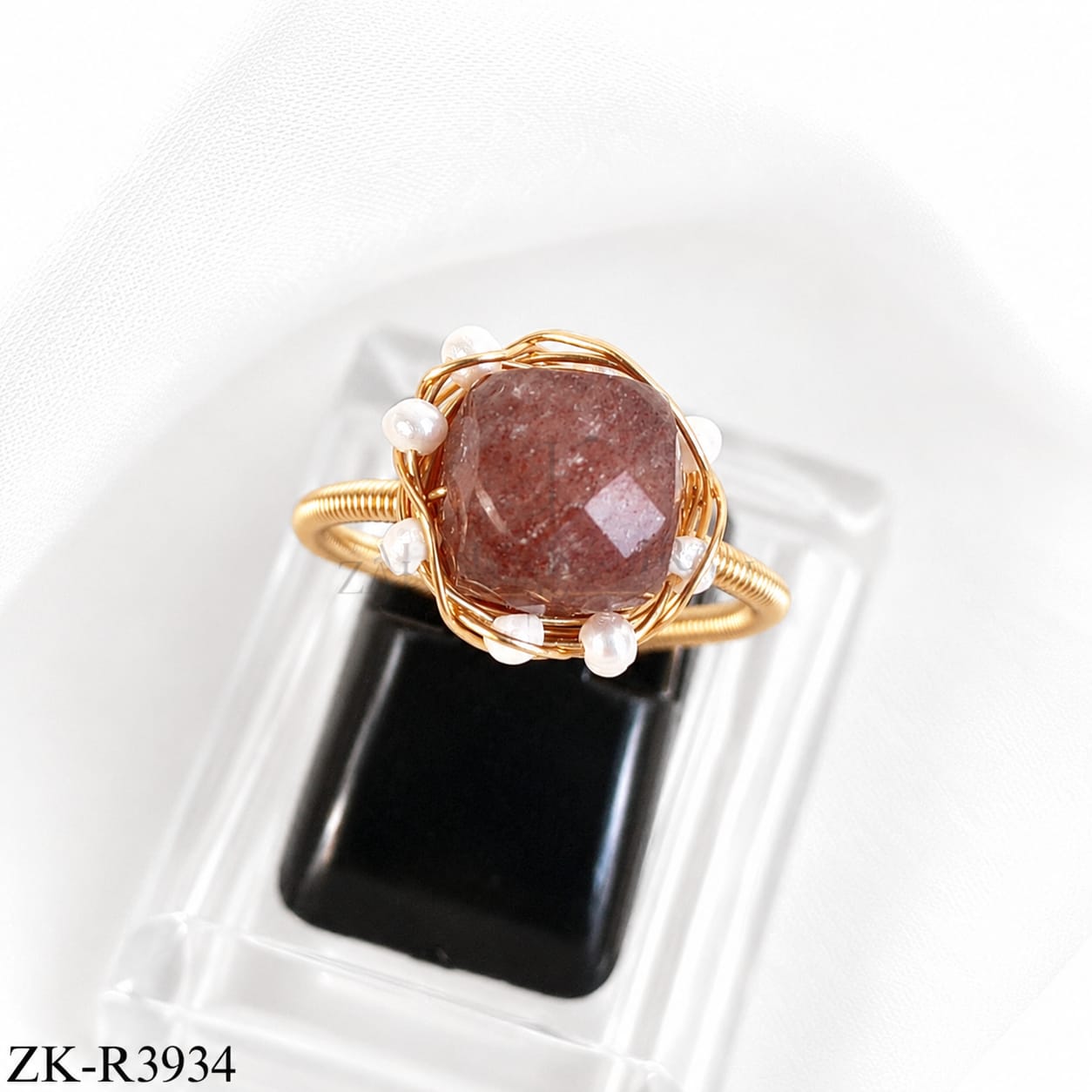 Brown Stone Nest Ring