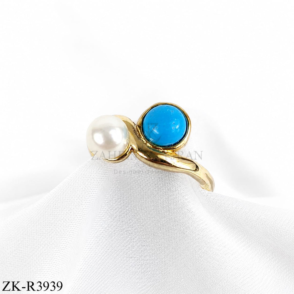 Pearl Blue Wave Ring