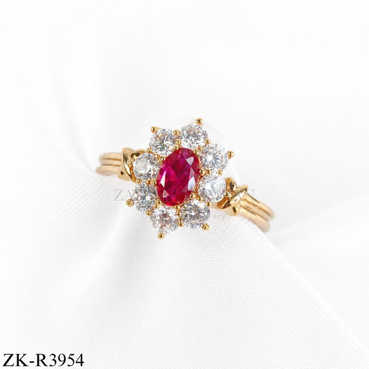 Pink Floral Twist Ring