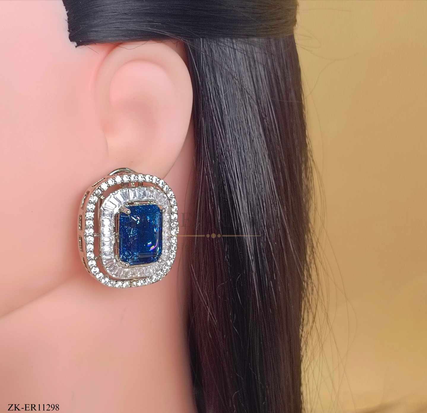 SAPPHIRE SILVER EARRINGS